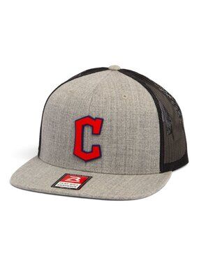 Cleveland Guardians Diamond C Navy 3D Wool Blend Flat Bill Hat- Heather Grey